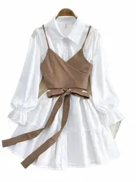 spring Autumn New Fi Casual Suit Female Korean Loose White Shirt Dr Slim Vest Dr Two-piece Set GD786 T7fi#