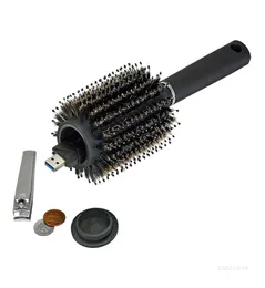 Gizli Saklama Kutuları Saç Fırçası Siyah Stash Güvenli saptırma Gizli güvenlik saç fırçası gizli değerli eşyalar oyuk konteyner silindir tarak 6345435