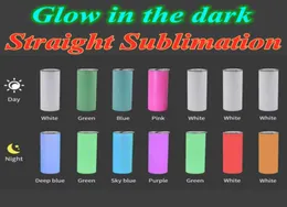 Koyu Tumblers içinde Glow 20oz Süblimasyon Aydınlık 7 Renk Düz Paslanmaz Çelik Su Şişeleri Bütün Kahve Kupaları Çift I1349853