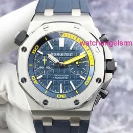 Swiss AP Wrist Watch Royal Oak Offshore Series 26703ST Mens Watch Blue Dial Yellow Diving Ring 42mm Automatic Mechanical Watch