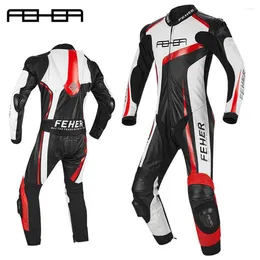 Motorcycle Apparel NVIU Cycling Leather Suit Elastic Fabric Titanium Alloy Protective Block Cowhide Material Racing