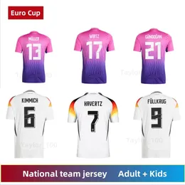 Кубок Европы 2024 года, Германия, болельщики, футбольные майки KROOS WIRTZ KIMMICH FULLKRUG MULLER GANBRY HAVERTZ MUSIALA SANE UNDAV, национальная футболка Германии, мужская детская рубашка