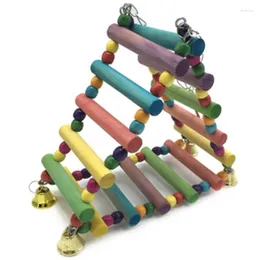 Other Bird Supplies Wooden Climbing Ladder Parrot Macaw Bell Swing Bites Climb Toys