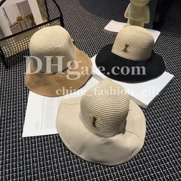 Ladies Summer Hat Designer Spliced Straw Hat Wide Brimmed Sun Hat Bowknot Hat Beach Sun Protection Bucket Cap Vacation Hat