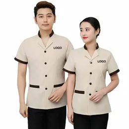 women's Cleaning Work Uniforms Hotel Costume Housekee Waiter Clothes Restaurant Dishwer Shirt Staff Pedicure Ladies Top j1V5#