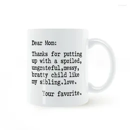 Tassen „Dear Mom Thank You For Putting Up“-Becher, Keramiktasse, Geschenke, 325 ml