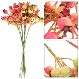 Decorative Flowers 10 Pcs Berries Simulated Green Plant Decoration Fake Berry Branches For Xmas Faux Simulation Stems Vase Picks Artificial