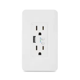 التحكم intehome WiFi WiFi Screwless Tuya WiFi Socket 110V 2.4V USB شاحن متوافق مع مساعد Google Amazon Alexa