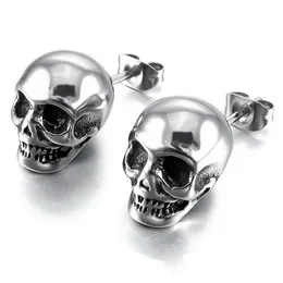 Hoop Huggie European och United States Fashion Gothic Skl Skeleton Earring 925 Sier Stud Halloween Jewelry for Women Girlls Drop de Dhnfa