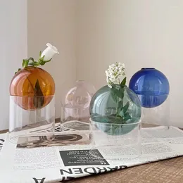 Vaser sfärisk glas vas kreativ konst växt kruka nordisk hydroponisk terrarium blommor arrangemang container bordsdekor ornament