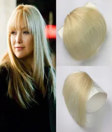 100 Real Human Hair Fringe with Temple Handmade Clip In Extension Blonde Wispy Bangs8373499