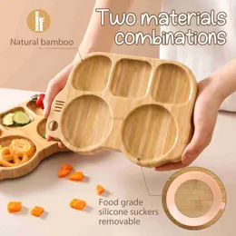 カップ料理の調理器具BopooboBowoBurens Tableware Suction Plate Bowl Bish Dishs Baby Feeding Dishes Spoon Fork Sets Bamboo Plate for Kids Tableware 240329