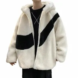 Trenda marki Ins Korean Versi Autumn and Winter Street Fi Fi Cott Jacket Męska mąka luźna kurtka p8c5#