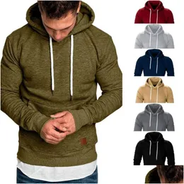 Men'S Hoodies & Sweatshirts Sweatshirt Men 2021 New Brand Male Long Sleeve Solid Hoodie Black Bed Big Size Poleron Hombre Sudaderas D Dh7Yg