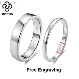 Wedding Rings Rinntin 925 Sterling Silver DIY Engraved Couple Rings Lovers Personalized Matching Wedding Bands Anniversary Fine Jewelry Gifts 24329