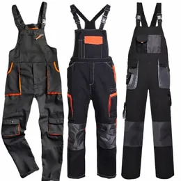 BIB Överaller Casual Work Clothing stor storlek ärm Bib Pants Protective Coveralls Strap Jumpsuits Fly Tickets Uniforms C9VV#