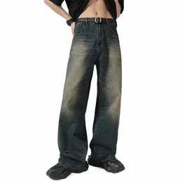 2023 Męskie dżinsy Koreańskie Versi Spodni Student Casual Pants High Street Demin Prosto luźne dżinsy szerokie nogi workowate dżinsy Y13 U86E#