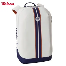 Väskor Wilson Super Tour Roland Garros 2023 Tennis Ryggsäck Design Elegance Navy Tournament Racket Bag med partiellt rackettavdelning