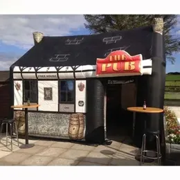 Varış Taşınabilir 6x4x3.5mh (20x13x11.5ft) Şişirilebilir Pub Bar Çadır Evi Açık Hava Partisi İçin