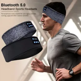 Hörlurar musik pannband Bluetooth sommar andningsbara sport pannband som kör trådlöst band atletisk anpassad sömn hörlurar band