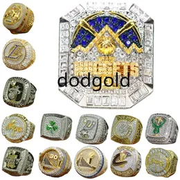 Designer mundial de basquete campeonato anel conjunto luxo 14k ouro nuggets equipe jokic campeões anéis para homens mulheres diamante estrela jóias