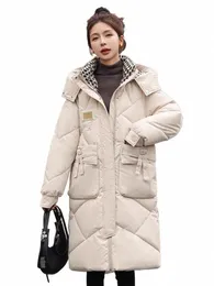 Engrossado para baixo jaqueta cott para as mulheres 2023 novas roupas de inverno comprimento médio solto na moda coreano fi casaco com capuz parkas z2599 35qs #