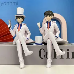 Anime Manga 2 Pz/set Anime Detective Conan Kaitou Kiddo Kid Il Ladro Fantasma Abito Bianco Cappello Action PVC Figure Modello Decorazione Giocattoli Regali 24329