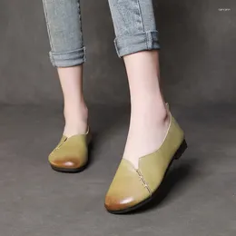 캐주얼 슈즈 로퍼 여성 가죽 아파트 정품 수제 봄 2024 Mocassim Feminino Hollow Out Lazy Shoes2024