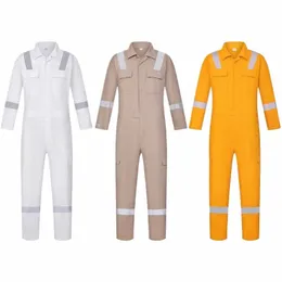 hi Visibility Safety Work Overalls Reflective Electric Working Coverall Coal Miner Porter Mariner Workshop Uniforms Welding Suit J0Q6#