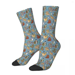 Herrensocken, Reptilien, Haustiere, Muster, Blau, Herren, Damen, Sommerstrümpfe, Polyester