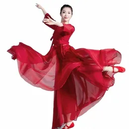 720D Chin Chinese Classical Dance Costume Rave Festival Festival Festival Wind Wine Wino Red Chinese Style Performance Ubrania Q7pn#