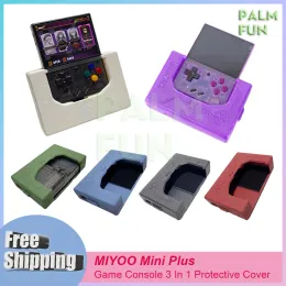 Fall Miyoo Mini Plus Game Console 3 i 1 Skydd Cover 3,5 tum bärbar retro handhållen spelkonsolagring Display Stand DIY