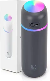 Mini umidificatori colorati colorati con luce notturna a LED USB 300 ml Nebbia per auto Ufficio Camera da letto 26 dB Silenzioso Ultrasuoni P2438991