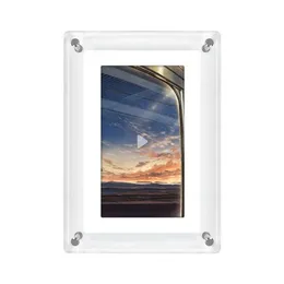 デジタルフォトフレーム7インチ透明なデジタルフォトフレーム電子フォトアルバム画像ビデオプレーヤークリエイティブデスクトップ装飾24329