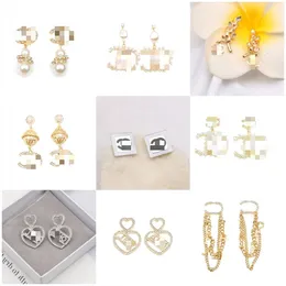 925 Silver Premium Brand Designer Drop Earrings Geometry Letter Famous Women's Stainless Steel Earrings Wedding Party Jewelry Flera stilar