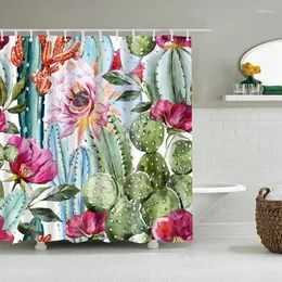 Занавески для душа тропический кактус занавеска из полиэстера ткань для ванной украшения с принтом Cortinas De Bano