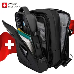 Swiss Military Men Business Multifunktionell vattentät stor kapacitet utbyggbar bärbar bärbar ryggsäck resväska