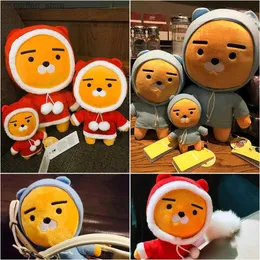 Stuffed Plush Animals 4 Style Kakao Hoodie Plush Toy Christmas Red Ryan Fill Doll Cute Lion Pendant Holiday Gift for Girlfriend240327