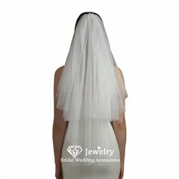 cc Vintage Veils Women Hair Accories Wedding Hairwear Bridal Dr Engagement Headdr Double Layers Ivory Color Veil V315 l5Pw#