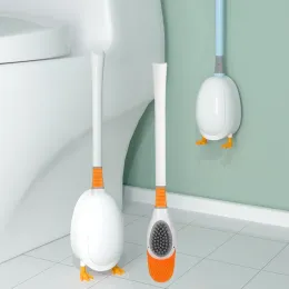 Sets Silicone Toilet Brush for Toilet No Dead Angle Wall Hanging Toilet Brush and Holder Cute Duck Toilet Brush Toilet Clean Brush