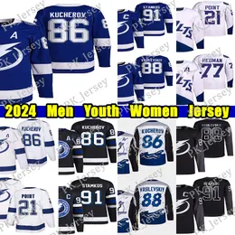 #91 Steven Staos Reverse Retro Hockey Jersey #86 Nikita Kucherov #88 Andrei Vasilevskiy Brayden Point Victor Hedman Mikhail Sergachev Anthony Cirelli Jerseys