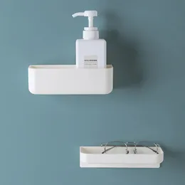 2024 Bathroom Shelf Wall Shelves Shelf Plastic White Bathroom Corner Shelf Wall Mounted White Simple Kitchen Storage Holder