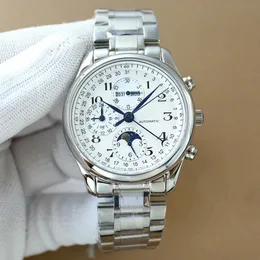 U1 najwyższej klasy AAA Watch 40 mm Master Collection Men Watches Księżyc Automatyczny ruch mechaniczny Ceramiczny ramka szafirowa szklana przezroczyste zegarek