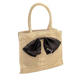 Designer Miui Bag Women Handbag Purse Vine Grass Linen Woven Lady Tote Fashion Shopping Väskor Storlek 25 cm