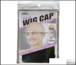 Wig Caps Saç Aksesuarları Araçları Ürünler 12 PCS6 Packs Deluxe Stocking Liner Cap Snood Polyester Streç örgü giyme aşınma için 7075966