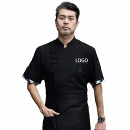 Profial Head Chef Jacket Hotel Cooking Uniforme Restaurante Cozinha Macacão Coffee Shop Bakery Work Clothes Summer Cook Shirt G7wk #