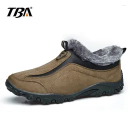 أحذية المشي 2024 TBA Men's Winter Snow Boots دافئة من الصوف الطبيعي أحر من جلد الغزال أحذية روسية على الطراز الروسي