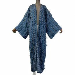 Winyi Sunmmer Fi Coat for Women New 2024 Loose Overcoat Autumn Hollow LG Down Coat Swimsuit Cover Up Kimo K6GZ#
