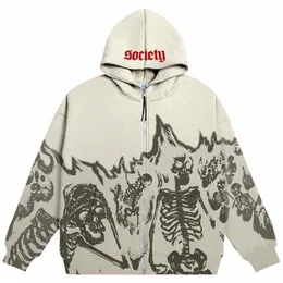 big promoti Europe, America, autumn and winter styles for men and women New Y2K hoodie couple lg-sleeved skull coat traf sti 93c0#