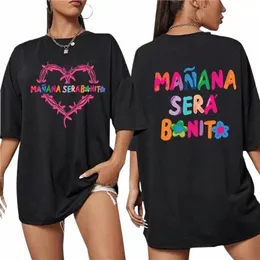 2024 Summer Cott T Shirt بالإضافة إلى حجم الرجال نساء Karol G BeChota O-Neck غير الرسمي القصيرة القصيرة Tees Streetwear Eversive Top O9ux#